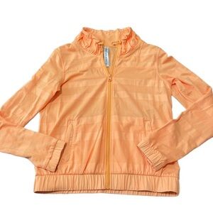 Lorna Jane Lightweight Perforated Zip-Up Jacket ~ Tangerine
